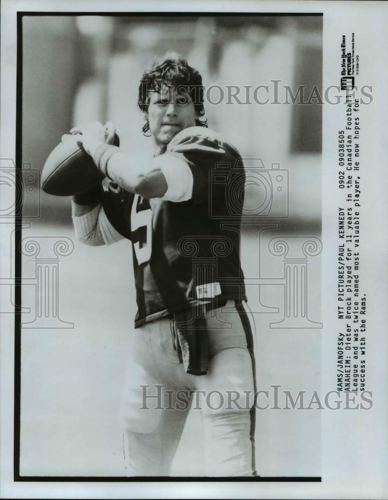 Press Photo Anaheim- Dieter Brock played 11 years in the CFL - orc11084 - Historic Images