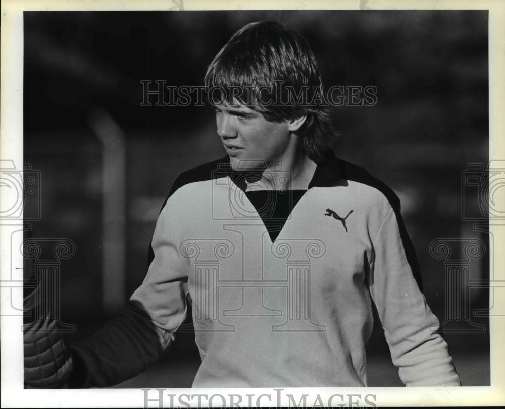 1983 Press Photo Sunset High School soccer goalkeeper Duane Johnson - orc10454 - Historic Images