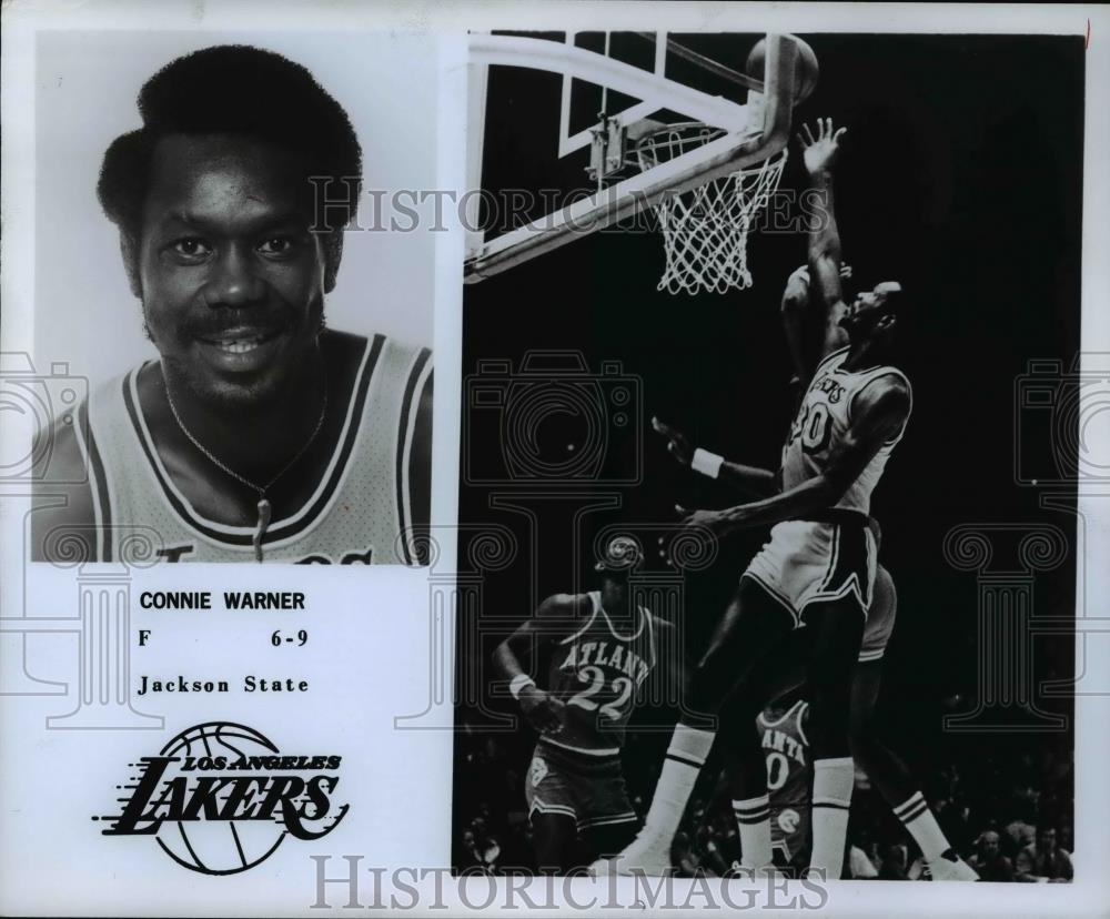 Press Photo Connie Warner, F, 6'9, Jackson State, Los Angeles Lakers - Historic Images