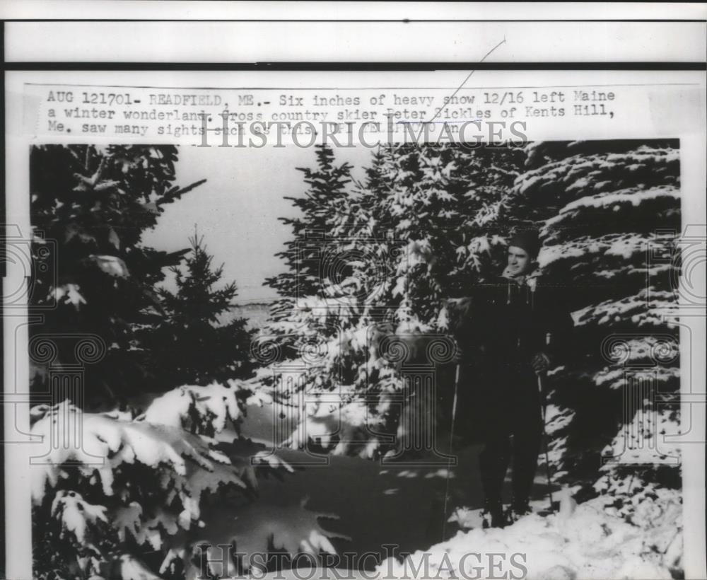 1960 Press Photo Cross country skier Peter Sickles at Readfield ME - net32548 - Historic Images