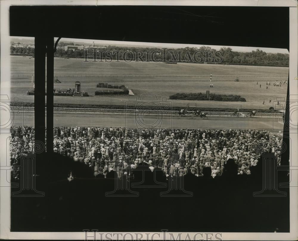 1936 Press Photo Miss Merriment wins at Belmont NY vs Excite, Weston - net31317 - Historic Images