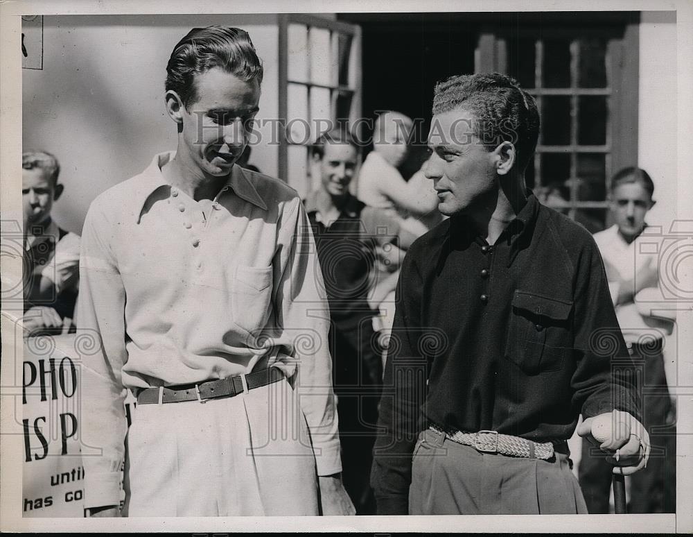 1937 Press Photo Winefield Day And Marvin Ward Were Chatting Before Their Match - Historic Images