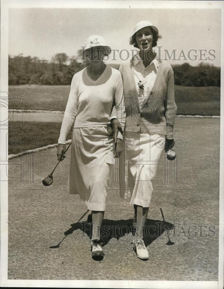 1933 Press Photo Mrs ES Knapp, daughter Rosalie Knapp Long Island Golf in NY - Historic Images