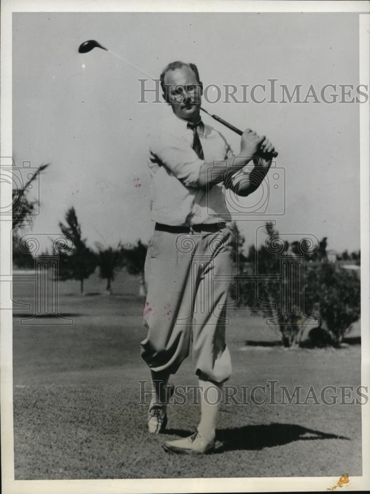 1932 Press Photo Phillip Perkins at Miami Beach Amateur golf in Florida - Historic Images