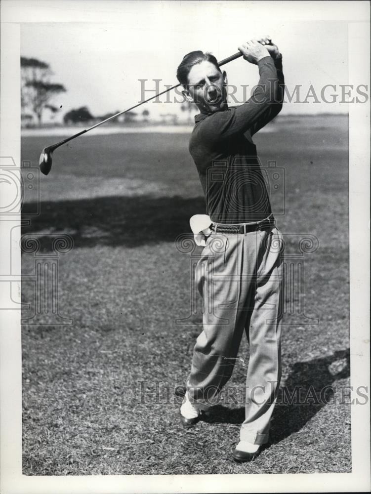 1937 Press Photo Frank Ford, teammate of Henry Picard, in St. Augustine Tourn. - Historic Images