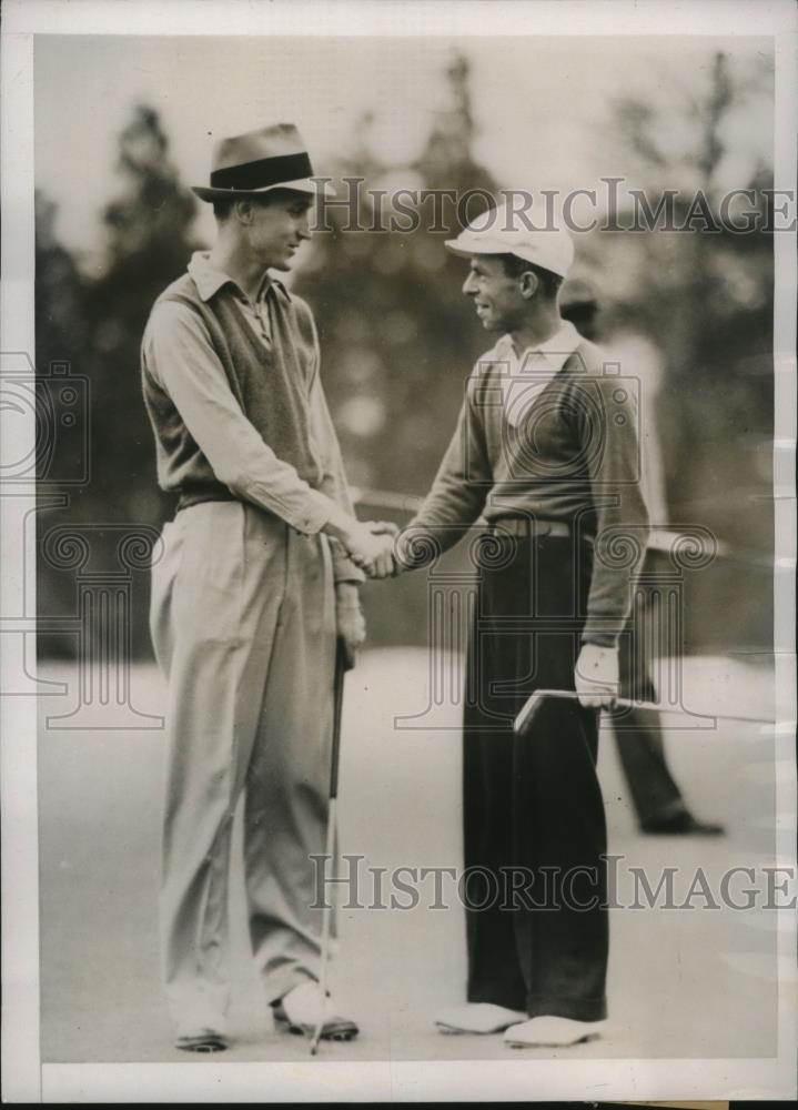 1937 Press Photo Tom Jamison, Bobby Dunkelberger North &amp; South Amateur golf - Historic Images