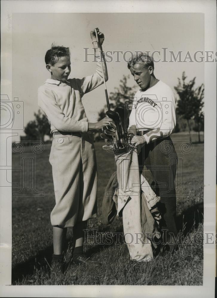 1937 Press Photo 13 year old golfer Moe Springer competes in Western Open - Historic Images