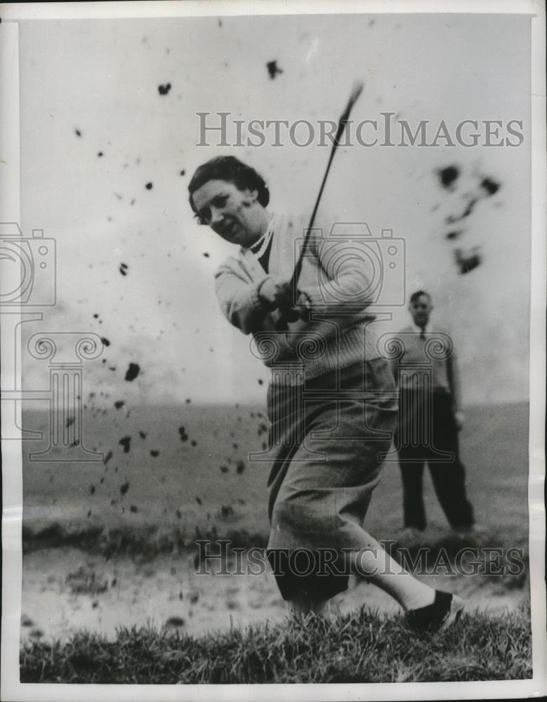 1954 Press Photo Edith Meadowcroft golfer engaged to Herbert Morrison - Historic Images