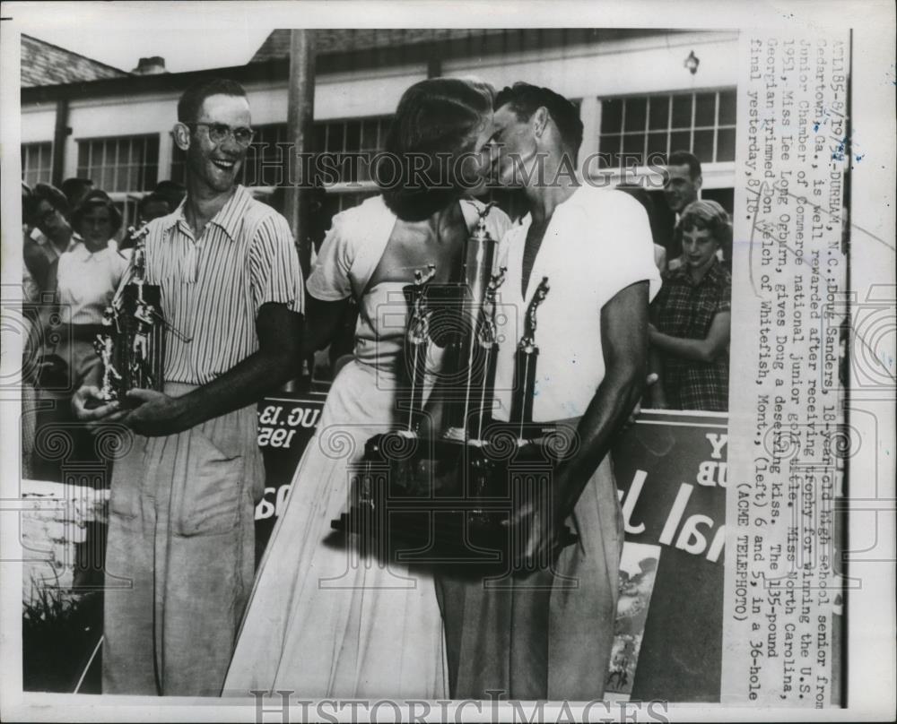 1951 Press Photo Doug Sanders won US Jr Golf at Durham NC Don Welch, Lee Ogburn - Historic Images