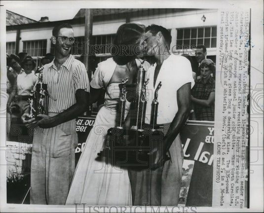 1951 Press Photo Doug Sanders won US Jr Golf at Durham NC Don Welch, Lee Ogburn - Historic Images
