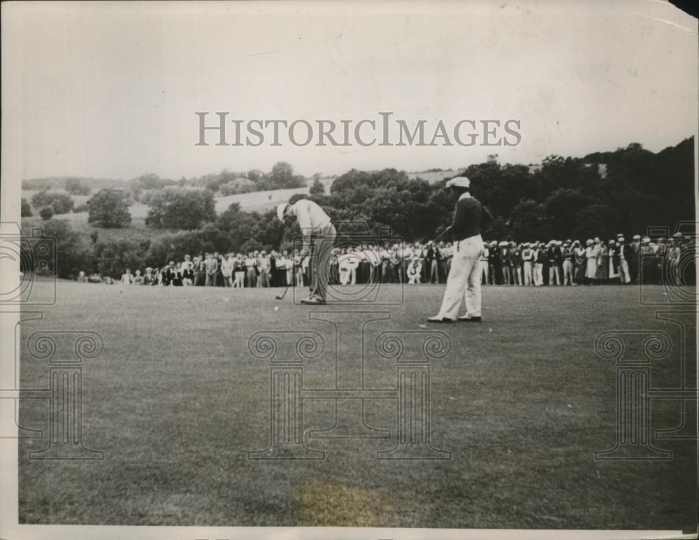 1936 Press Photo Golfer Ralph Guldahl plays during Western Open championship - Historic Images