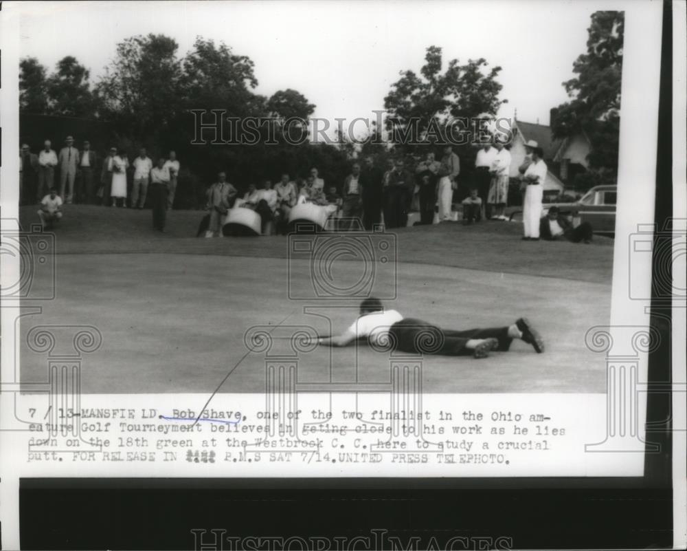 1956 Press Photo Robert Shave Jr at National Amateur golf Mansfield MD - Historic Images