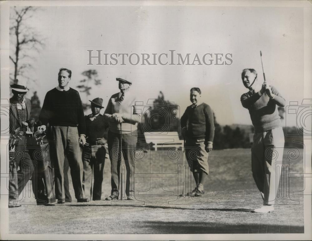 1936 Press Photo RP Davidson, FT Wheeler, CE Sherman golf at Pinehurst NC - Historic Images