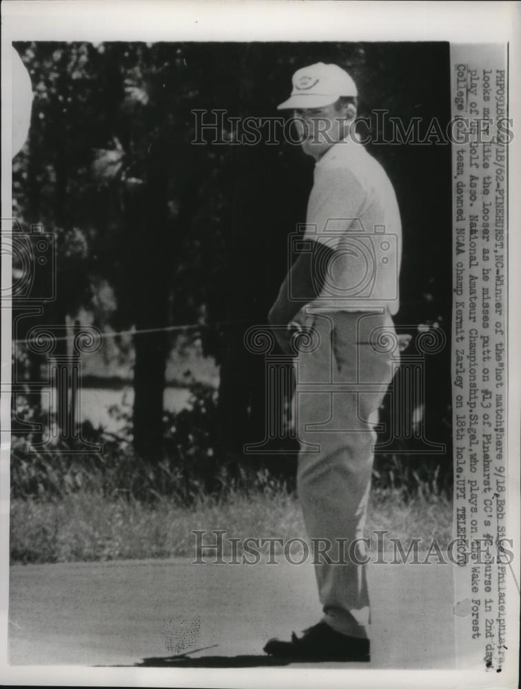 1962 Press Photo Bob Sigel at National Amateur golf at Pinehurst NC - net31447 - Historic Images