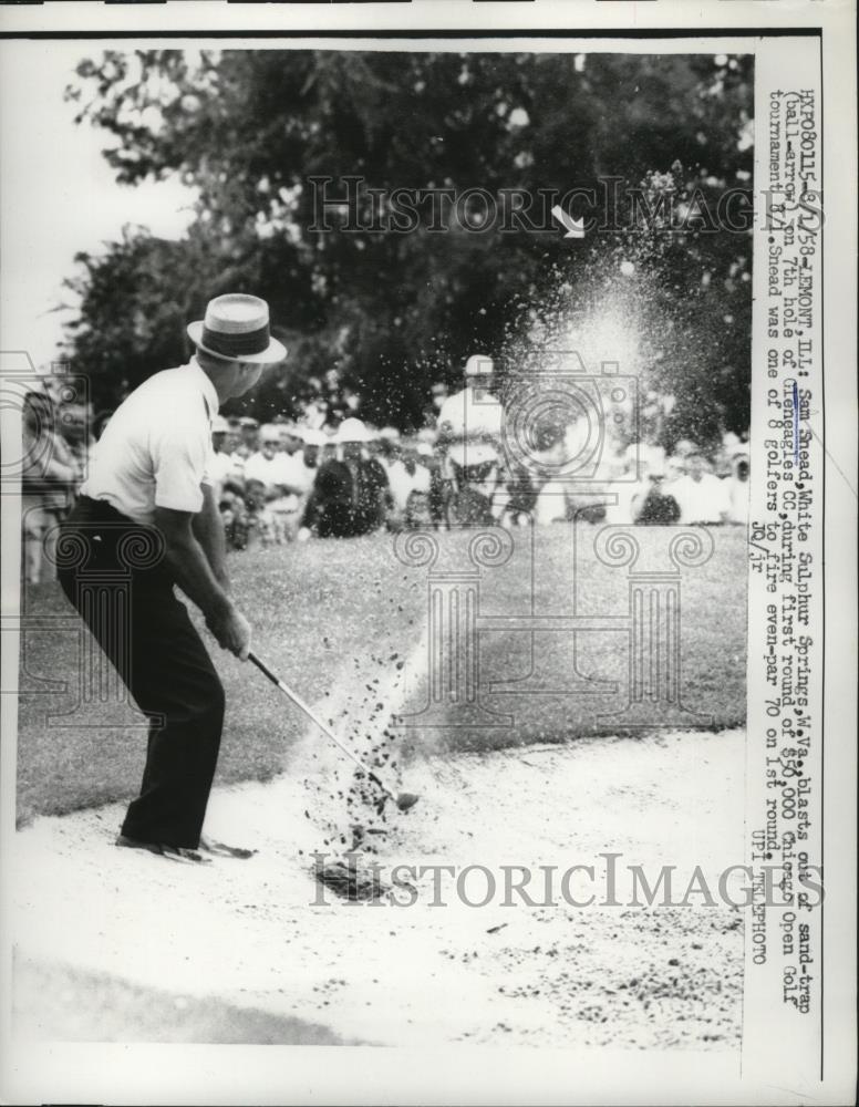 1958 Press Photo Sam Snead at Chicago Open at Gleneagles club - net31462 - Historic Images