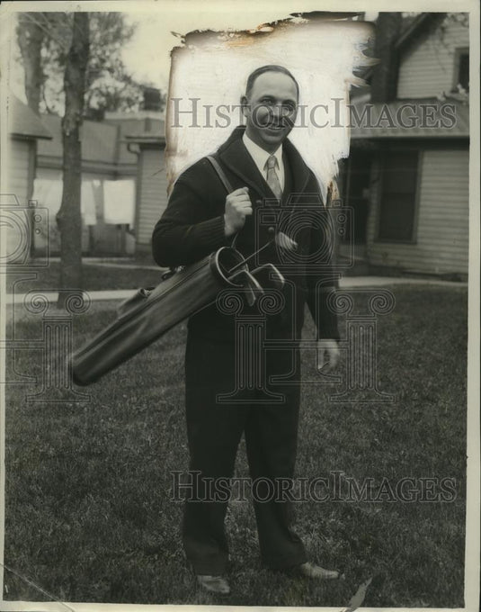 1929 Press Photo Reverend PJ Wagner of Minden Iowa at golf course - net31633 - Historic Images