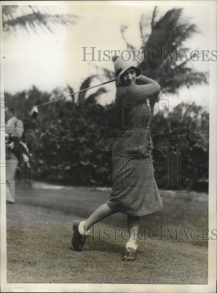 1931 Press Photo Mrs. C. R. Harbaugh in Miami Beach Golf Championship - Historic Images