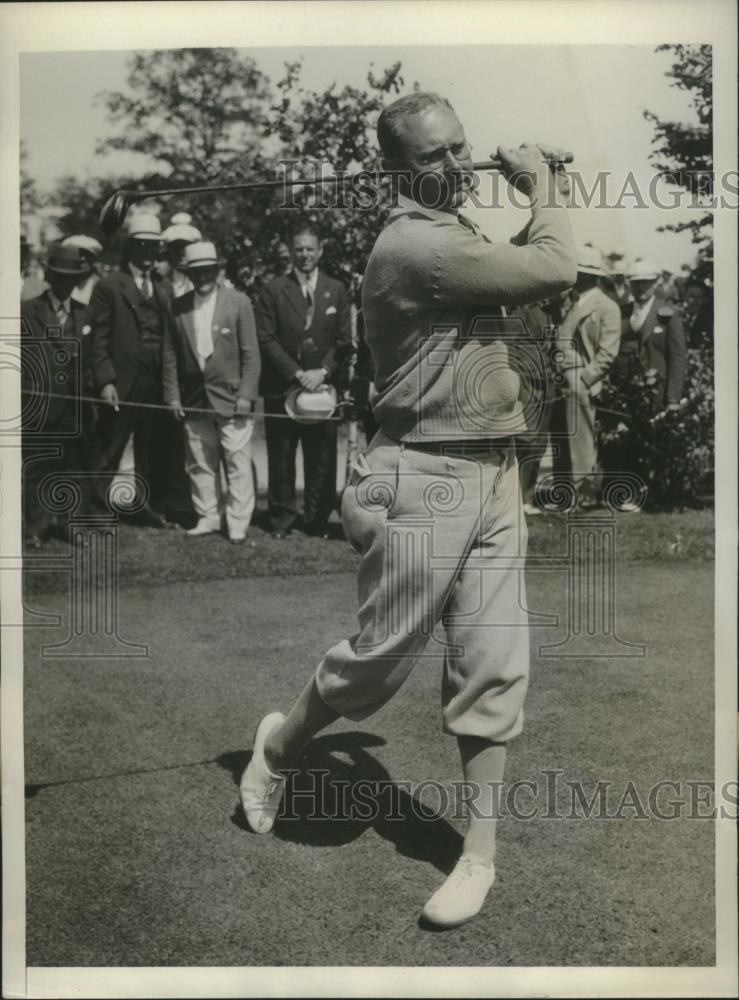 1932 Press Photo T Phillip Perkins at National Open golf at Fresh Meadows NY - Historic Images