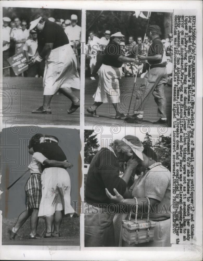 1957 Press Photo Jackie Pung at Women's National Open golf Mamaroneck NY - Historic Images