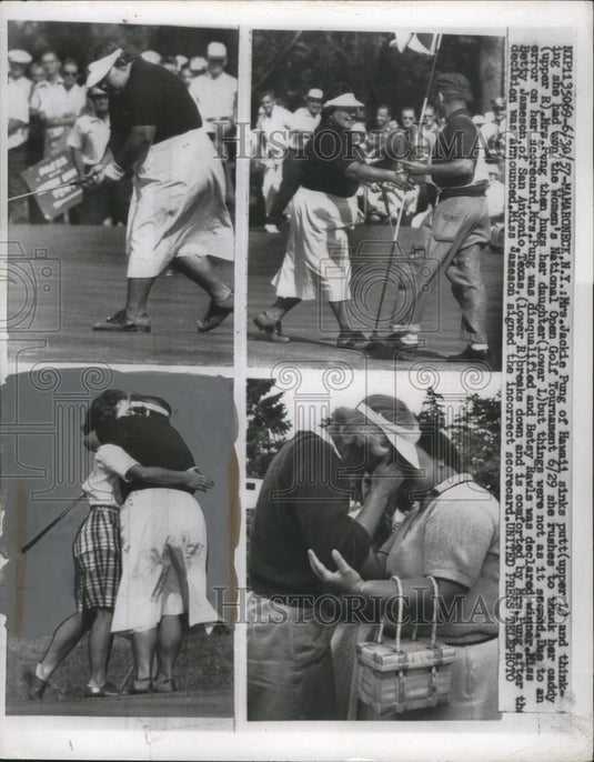 1957 Press Photo Jackie Pung at Women's National Open golf Mamaroneck NY - Historic Images