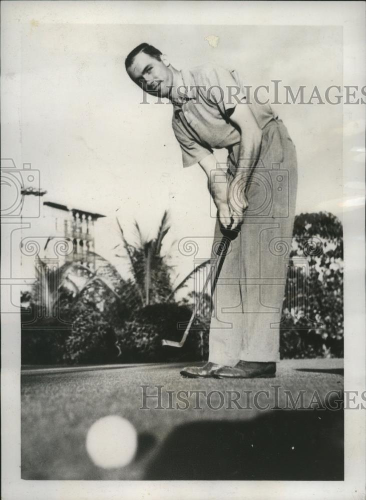 1938 Press Photo Harold Kowal equals Amateur Course record at Miami Biltmore - Historic Images