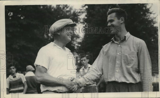 1938 Press Photo Golfers Harry Westbrook & James Frazer at a tournament - Historic Images