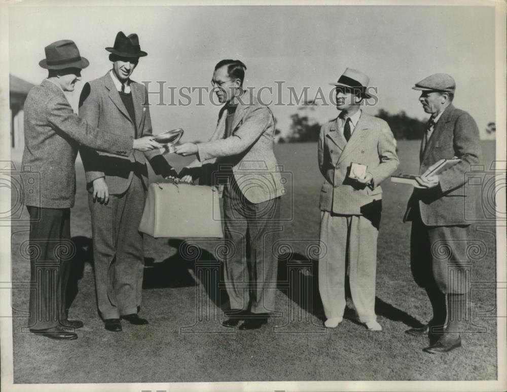 1937 Press Photo Pinehurst NC golf George Dunlap Jr, RV Ostrander - net32636 - Historic Images