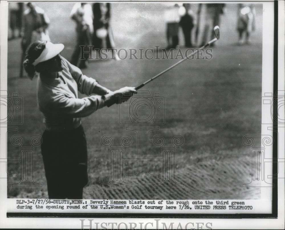 1956 Press Photo Beverly Hanson in US Women&#39;s Golf at Duluth Minnesota - Historic Images