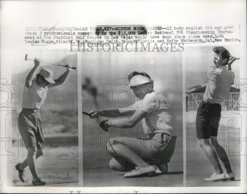 1961 Press Photo National PGA at Las Vegas NV Marilynn Smith, Kathy Whitworth - Historic Images