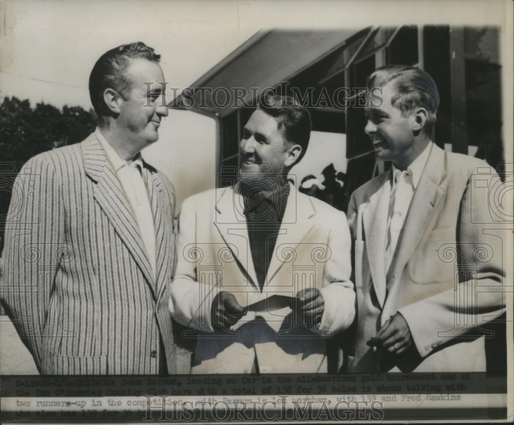 1951 Press Photo John Barnum, Lou Horsham, Fred Hawkins Chicago golf - net33090 - Historic Images