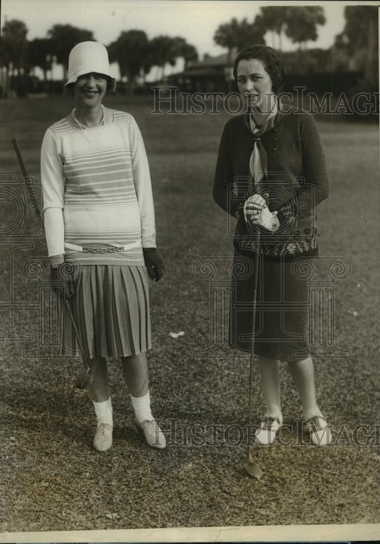 Press Photo Mrs Frederick Lewisohn, Mrs John Gaston golf at Palm Beach - Historic Images