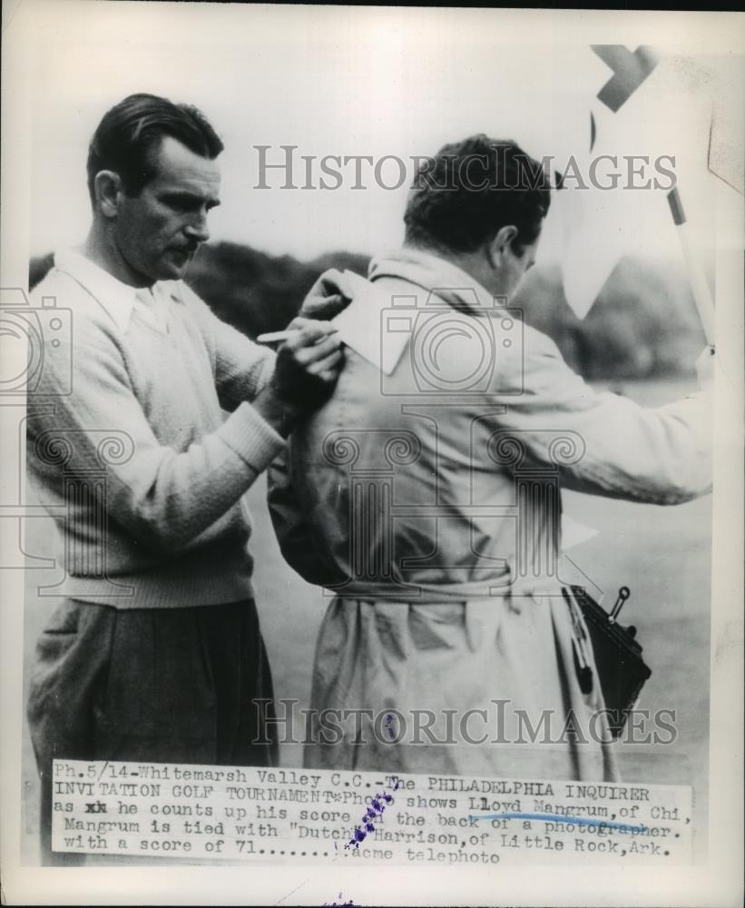 1949 Press Photo Lloyd Mangrum at Golf tournament Whitemarsh Valley PA - Historic Images