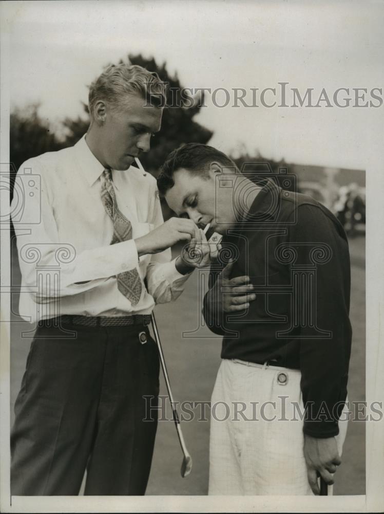 1937 Press Photo George Victor, Stephen Williams Jr National Amateur golf in OR - Historic Images