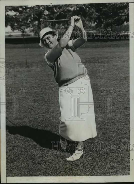 1934 Press Photo Dorothy Traung at Women's National golf Whitemarsh PA - Historic Images