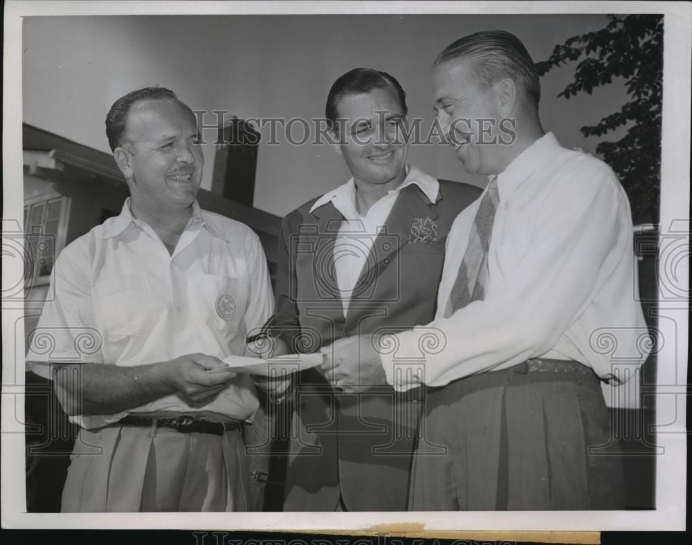 1944 Press Photo Harold Jug McSpaden, Lowell Rutherford, Frank Whiston golf - Historic Images