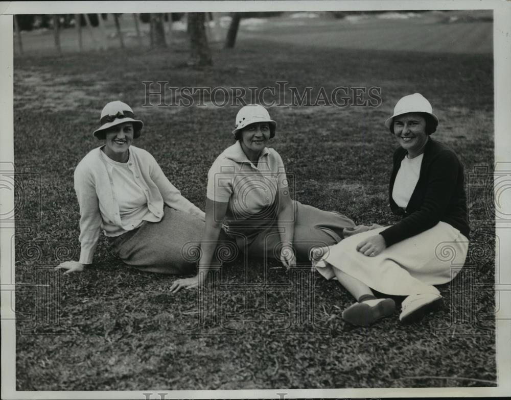 1934 Press Photo Maureen Orcutt, Opal Hill, Helen Hicks at Florida Women&#39;s Golf - Historic Images