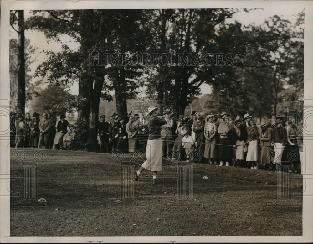 1936 Press Photo Maureen Orcutt Crews at a golf tournament - net33826 - Historic Images