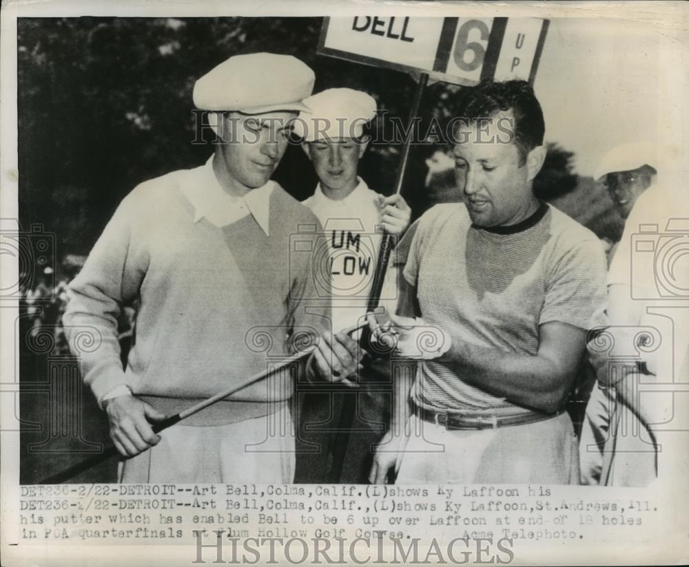 1947 Press Photo Art Bell, Ky Laffoon at PGA tournament in Detroit - net33866 - Historic Images