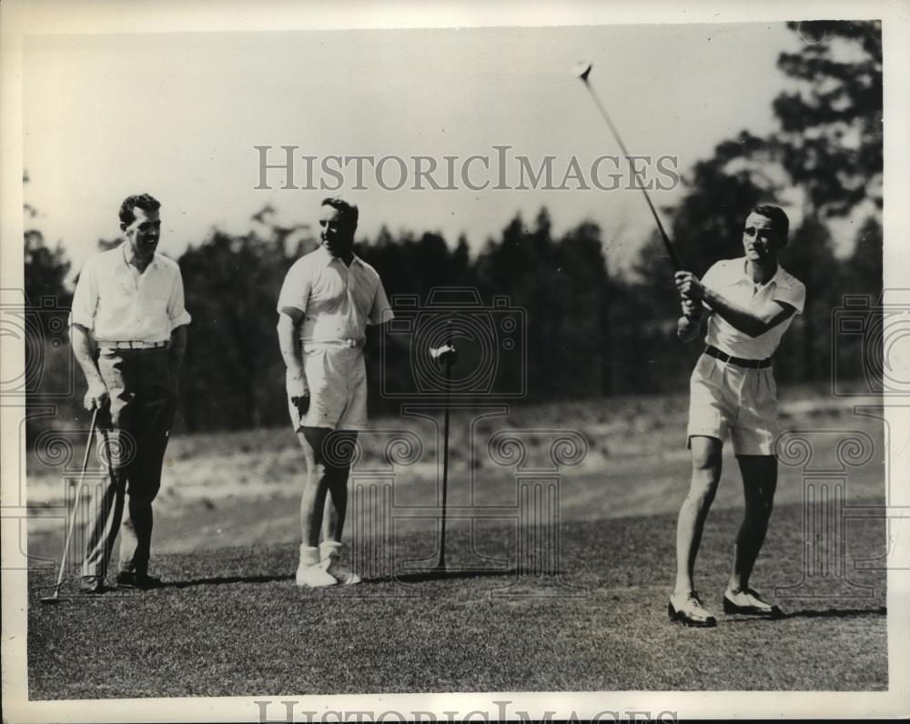 1934 Press Photo Marcel Rainville, RL Mauchel, Armand Bruneau Davis Cup golf - Historic Images