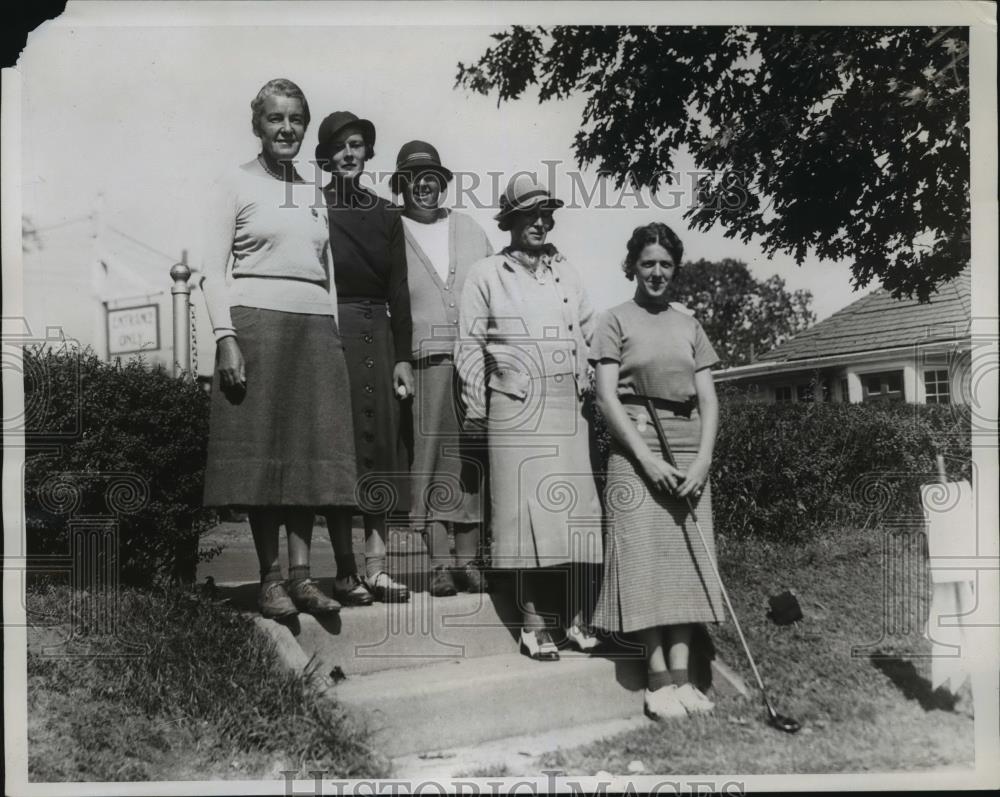 1934 Press Photo US Women's Golf Dorothy Campbell Hurd, Mrs WA Johnson - Historic Images