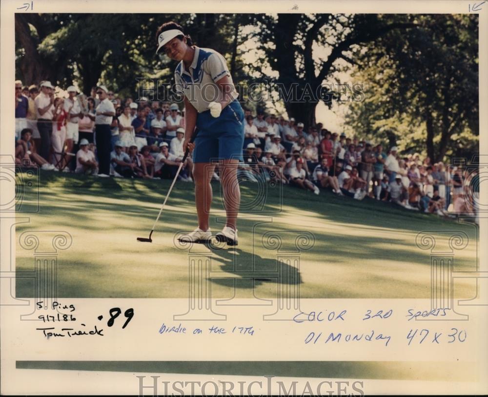 1986 Press Photo Ayako Okamoto at Cellular One-Ping Golf Championship - Historic Images
