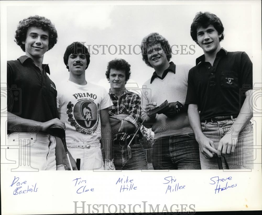 Press Photo Dave Bartel with his friends on a weekend play of golf - orc01826 - Historic Images