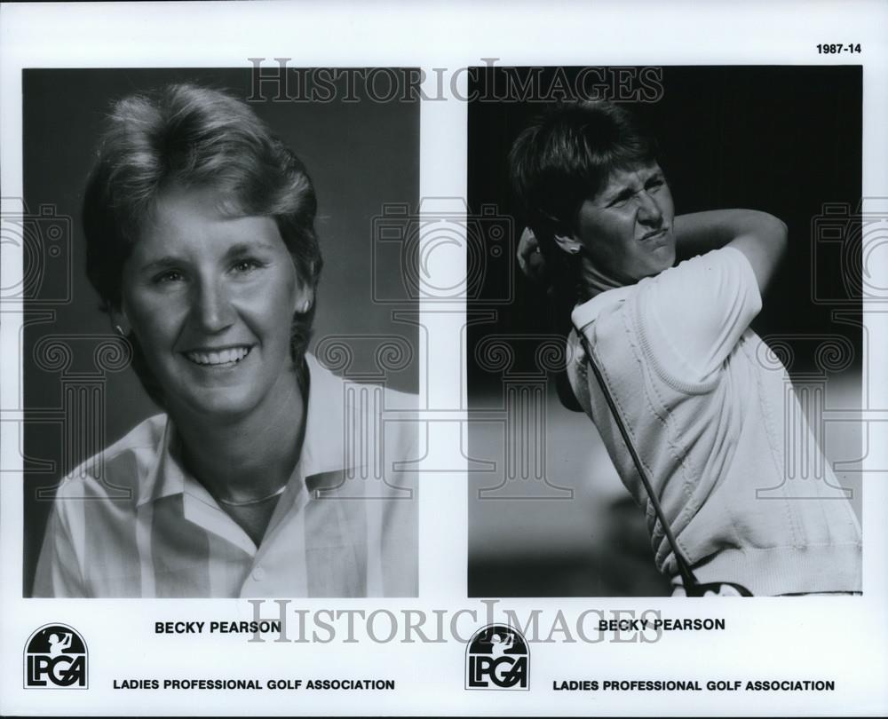 1987 Press Photo Becky Pearson of the Ladies Professional Golf Association - Historic Images