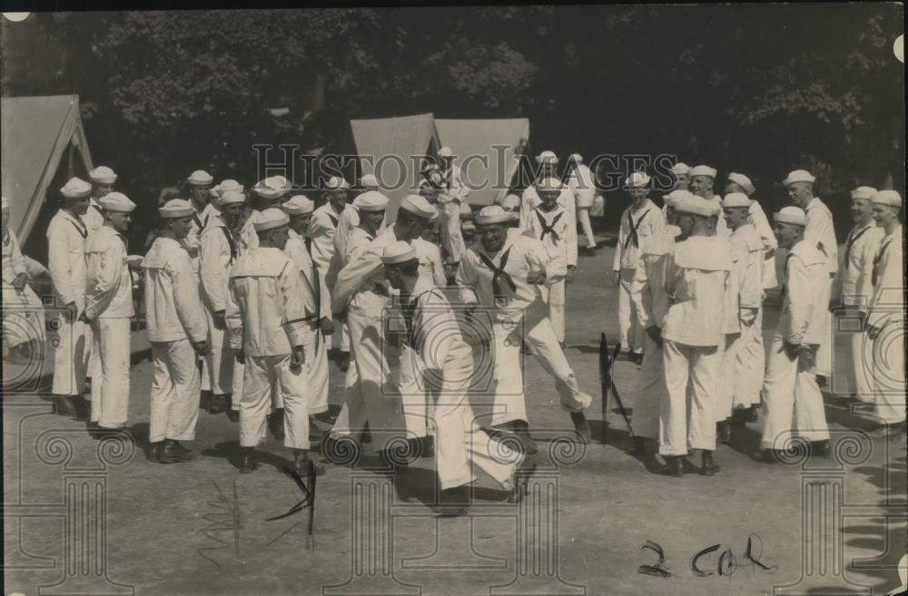 1918 Press Photo Naval sailors at play in games at a base - net31286 - Historic Images