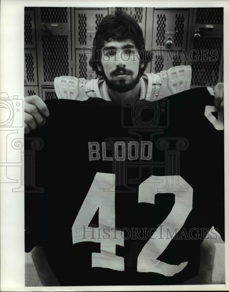 1980 Press Photo Jeff Blood, Lewis and Clark football plater - orc13708 - Historic Images