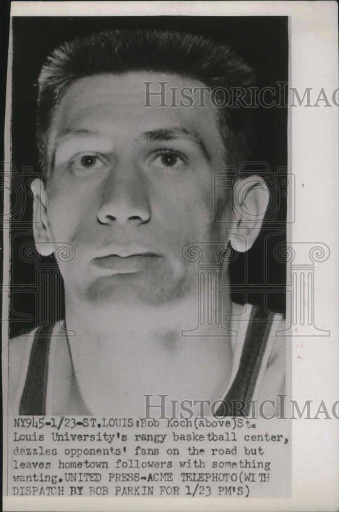 1952 Press Photo Bob Koch St Louis University basketball star - net31489 - Historic Images