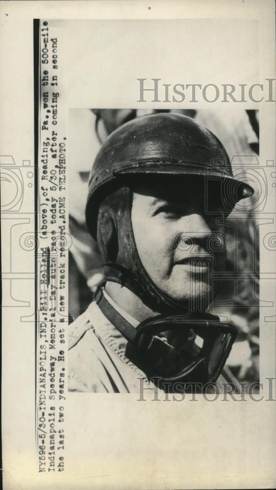 1949 Press Photo Bill Holland wins Indianapolis 500 auto race - net31549 - Historic Images