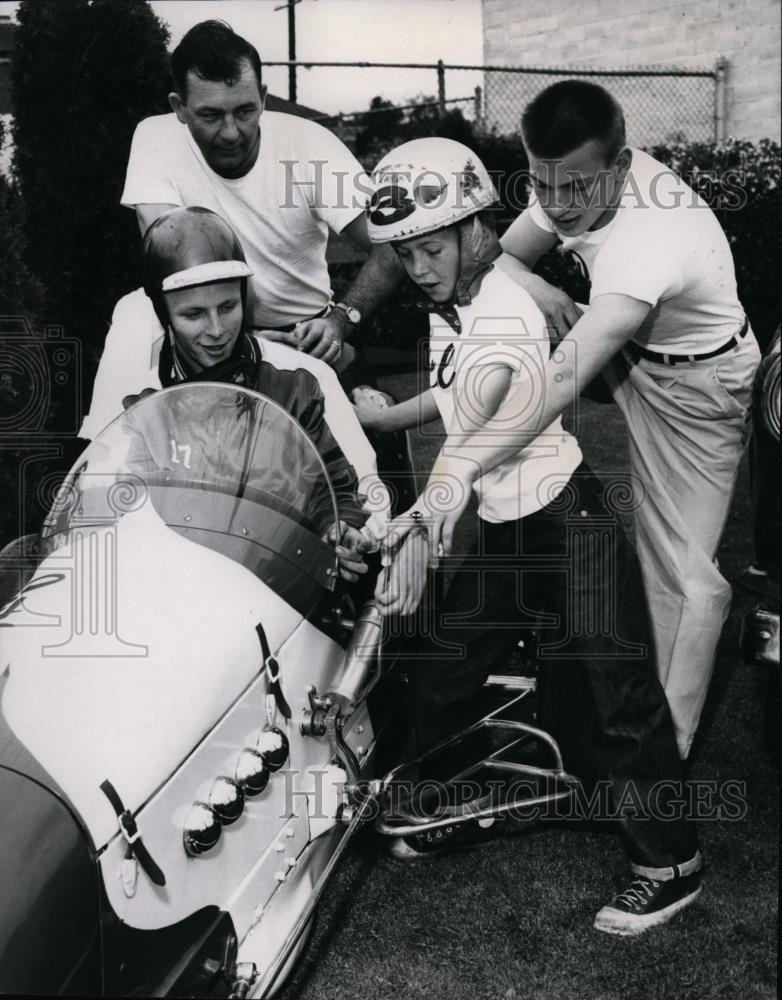 1953 Press Photo PAL club-Jim Keller-Ray Elliot-Monty Darcy-Joe Macy - orb83815 - Historic Images