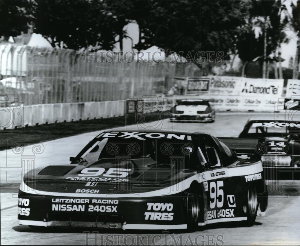 Press Photo Bob Leitzinger and his Nissan 240SX GTU car in a competition - Historic Images