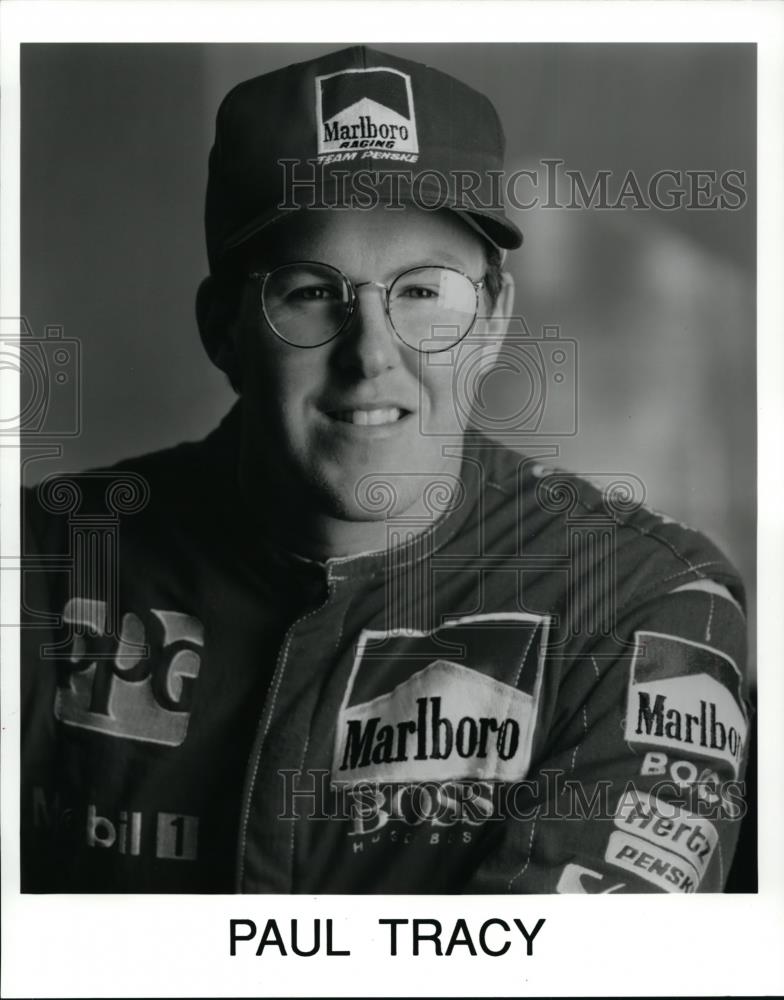 Press Photo Paul Tracy took time out from race to posed for a photo opportunity - Historic Images